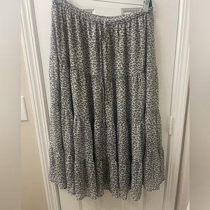 aerie leopard print midi skirt